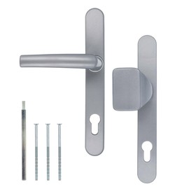 Premium Handle Set DHS 92 mm - Plate Width 32 mm, Colour: Silver F1, Handle Type: Handle Knob