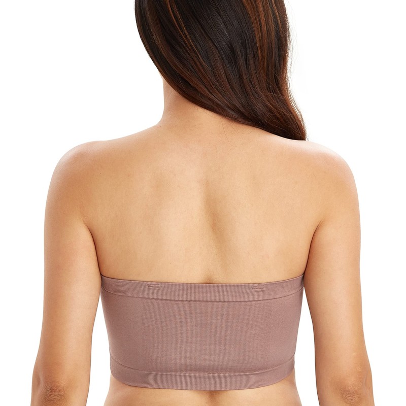 DotVol Women's Seamless Underwired Bandeau Bra, mocha, M