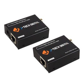 J-Tech Digital Optical/Coaxial Digital Audio Extender/Converter Over Single Cat5e/6 Cable (PoC) up to 990’ (300m) for Dolby Digital, DTS 5.1, DTS-HD, PCM [JTECH-AET1000]