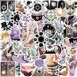 200pcs Witchy Stickers,Magic Apothecary Decals,Witchy Crystal Aesthetic Stickers Vinyl Waterproof Sticker for Water Bottle Laptop Luggage Phone Scrapbooks Guitar