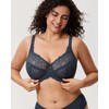 DELIMIRA Women's Plus Size Minimizer Bras Full Coverage Lace Unlined