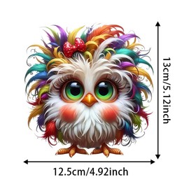 2pcs 4.92"x5.12" Vibrant Colorful Owl PVC Sticker - Whimsical Design for Car Scratches, Laptop & Motorcycle - Decal for Trucks, SUVs - Cute Owl Accessories |#CZ280
