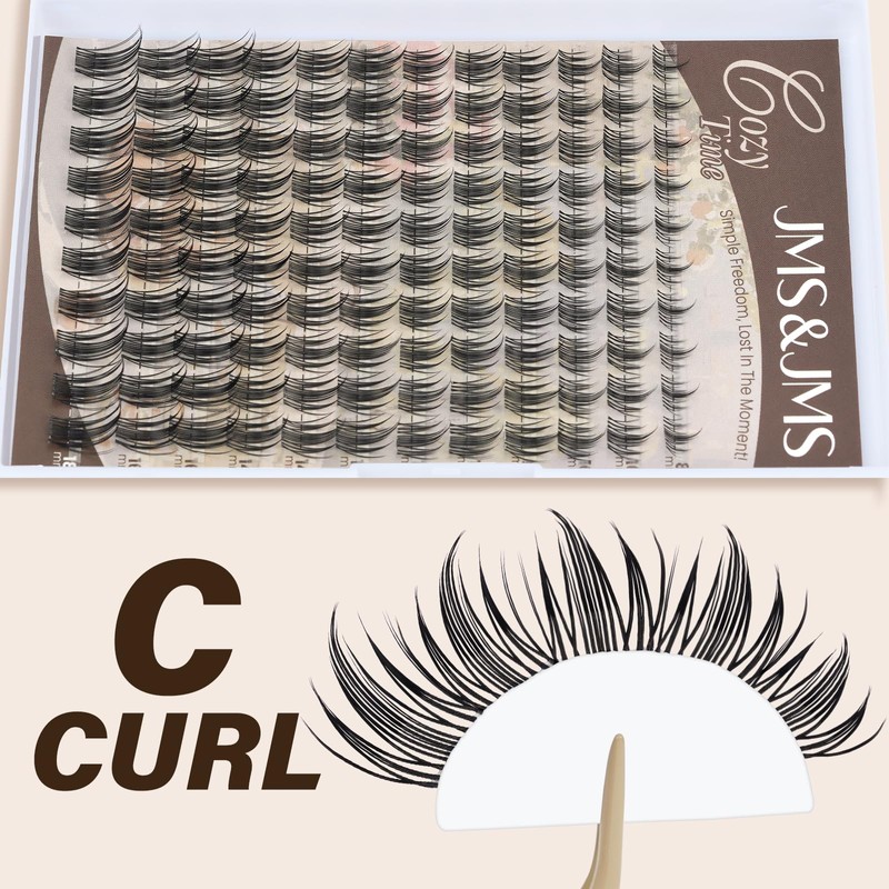 JMS&JMS Lash Clusters Kit Natural Cluster Lashes Invisible Band with