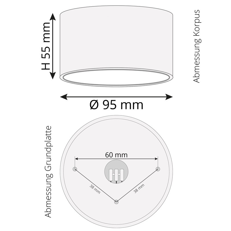 SSC-LUXon CELI-X LED Surface-Mounted Ceiling Light Matt Black Flat and