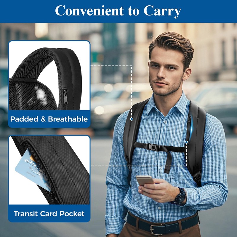 MATEIN Lunch Backpack for Men Work, Large 17 Inch Laptop