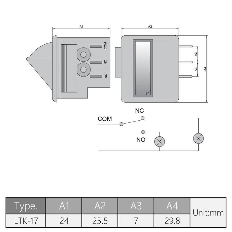Fielect LTK-17 Refrigerator Door Light Switch Momentary Fridge Switch Normally