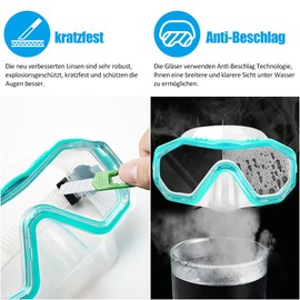 Tyuodna Adult Snorkel Set, 180° Panoramic HD Diving Goggles with Snorkel, Anti-Leak & Anti-Fog Snorkel Mask, Adults, Dry Snorkel Set (White/Green)