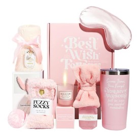 Regalos de Cumpleaños para Mujeres,Canasta de Spa Relajante para Mujer,Paquete de cuidado personal para mujeres,Regalo de San Valentín,Regalos para Ella Amiga, Mamá, Hermana, Novia (Rosa)
