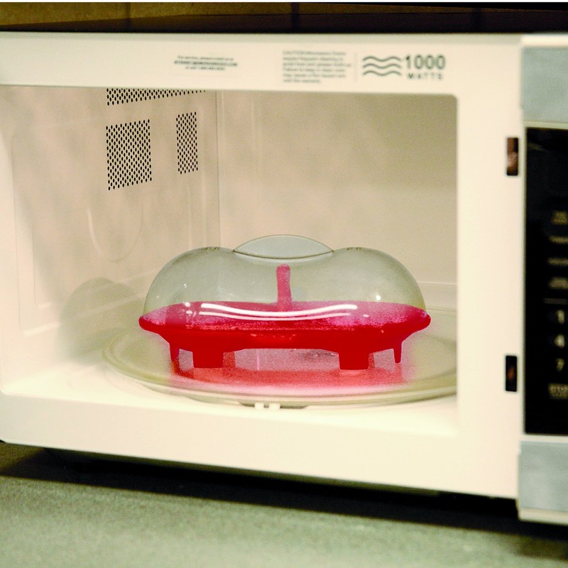 Norpro Silicone Microwave Double Egg Poacher, Red
