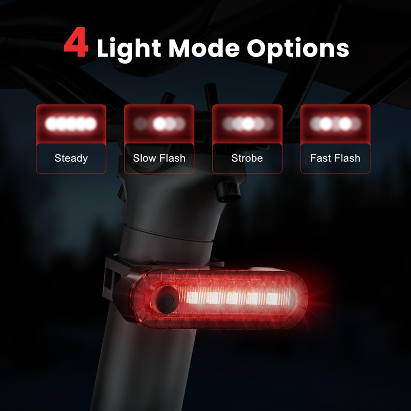 OLDBER Rechargeable LED Bike Tail Light, 10 Hour Max Bright