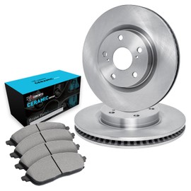 R1 Concepts Front Brakes and Rotors| Blank Brake Rotors| Front Ceramic Brake Pads and Rotors Kit| Brake Kit| Automotive Replacement Brake Kits