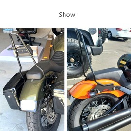 Mofun Tall Gloss Black Detach Passenger Backrest Sissy Bar with Pad Compatible with Harley Softail Deluxe Heritage Classic Street Bob 2018-2025 etc