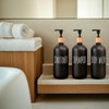 Black Shampoo and Conditioner Dispenser Set of 3 16.9oz Refillable