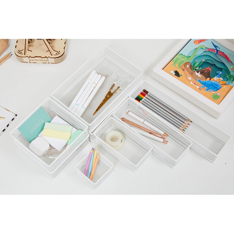 Annova Mesh Stackable Drawer Cabinet and Shelf Organizer Bins Storage