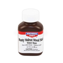 Birchwood Casey Easy-to-Use Fast-Acting Rusty Walnut Wood Water-Based Stain for Gun Stock Staining & Antiquing, 3 OZ Bottle