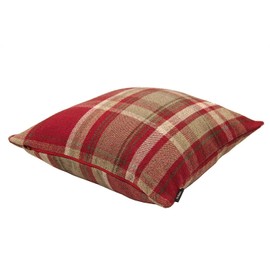 McAlister Textiles Heritage Tartan Throw Cushion Cover - 43 x 43 cm in Red - Wool-Feel Plaid Highlands CheckScatter Pillow Cover For Sofas & Bedroom