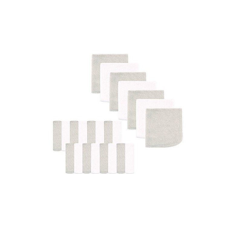 Luvable Friends Unisex Baby Super Soft Bundle Washcloths, Neutral Gray,