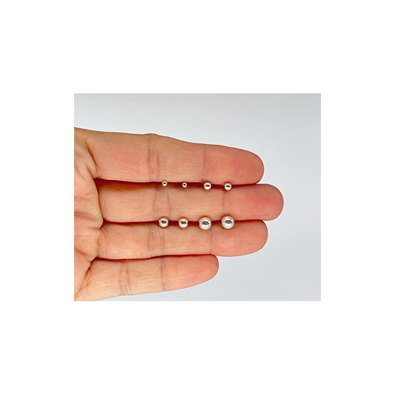 Ball Stud Earrings - Pack of 4 x Plain Pairs