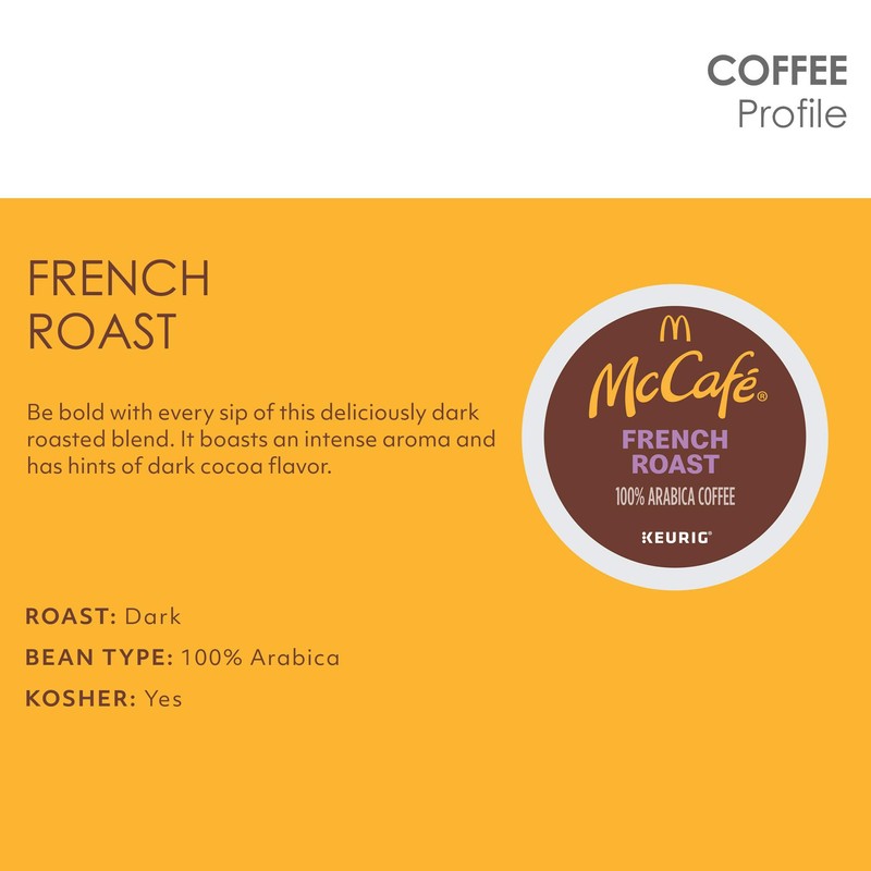 McCafe French Roast, Single Serve Coffee Keurig K-Cup Pods, Dark