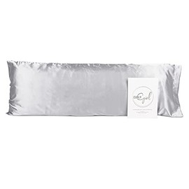 Curly Girl Microfiber Satin Pillowcase for Hair and Skin Pillowcase, Body Size Pillow Cases, Slip Cooling Satin Pillow Covers, Envelope Closure Light, Body 20" x 54" (Gray)
