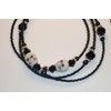Beaded Eyeglass Chain Skulls Black Glass Seed Beads 28 inches