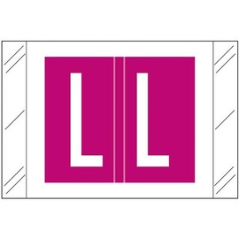 Alpha Label, Tabbies Compatible, 1"H x 1-1/2"W, Laminated, Pack of 500,"L"