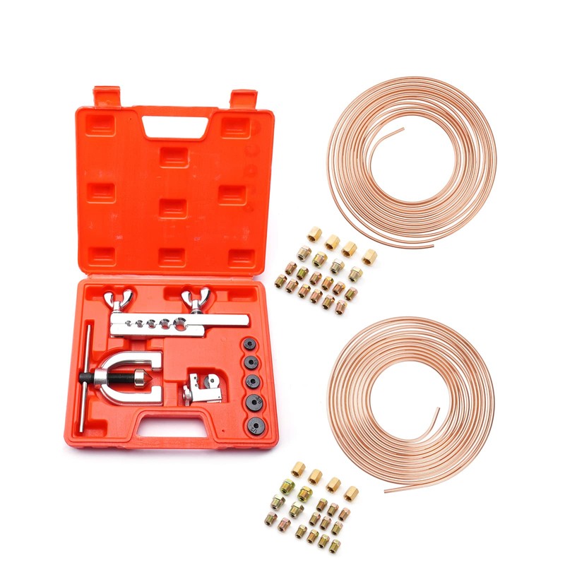 Racewill 25 ft 3/16" + 1/4" Copper Coated Brake Line