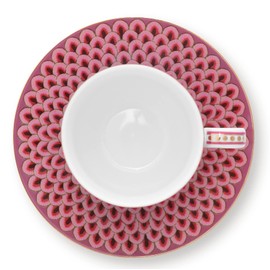 Pip Studio 51004144 Flower Festival Espresso with Bottom Dark Pink 120 ml (Pack of 1)