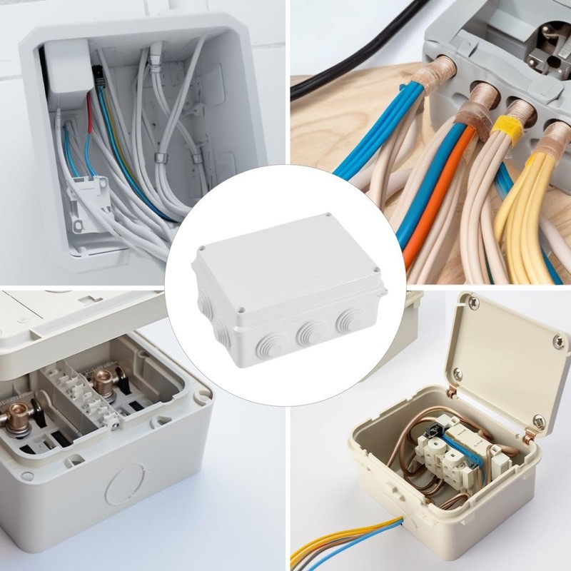 Winova Junction Box, Electrical Box, Plastic Case, ABS, IP65 Waterproof,