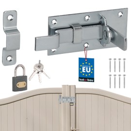 KOTARBAU® Universal Lock Bolt Steel Bolt with Padlock 50 x 100 mm Curved Latch for Doors Gates Garden Gate Bolt Garden Gate Latch Door Bolt Sliding Bolt Lockable