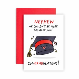 Huxters Congratulations University Graduations Card for Nephew Passing Exams and Graduations 2:1 First Class - Aced It You Passed - Well done - 14.8cm (Nephew)