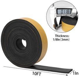DGSL Neoprene Rubber Sheet Self Adhesive, 3" W x 1/8" T x 10' L Solid Rubber Sheets, Rolls & Strips for DIY Gaskets Crafts, Pads, Protection, Supports, Leveling, Anti-Vibration, Anti-Slip