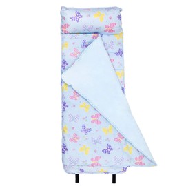 Wildkin Original Nap Mat with Reusable Pillow for Boys and Girls, Perfect for Elementary Sleeping Mat, Features Hook and Loop Fastener, Soft Cotton Blend Materials Nap Mat for Kids (Butterfly Garden)