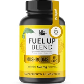 LIFE 360 Suplemento de Fuel Up Blend, Envase que contiene 60 Cápsulas  Fórmula con maca, rhodiola y cordyceps. Rinde 30 porciones por cada envase.... 