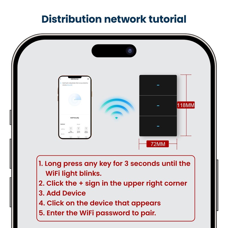 LOUYSGEN Smart Light Switch Need Neutral Wire,FCC Certified,2.4GHz WiFi Push
