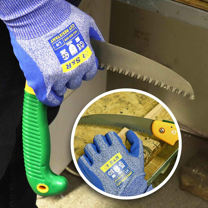 S&R Cut Resistant Protective Gloves, Size L/9 - Nitrile Coated,