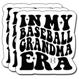 (3Pcs) in My Baseball Grandma Era Sticker, Decal Gifts Mom Decorate Books Laptop Phone Water Bottles Kindles Stickers Tumbler Sticker Waterproof Vinyl Decorate Sticker 3" Inch