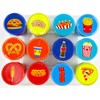 TINYMILLS 12 Pcs Cute Cartoon Food Stamp Kit for Kids