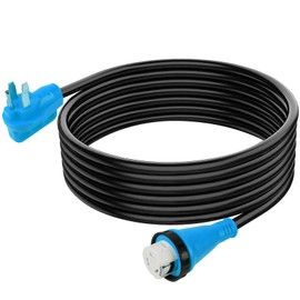 SCITOO 15 Feet 50 Amp RV Extension Cord, 50Amp RV Cord for Auto Trailer Motorhome Camper with Handle, Heavy Duty RV Power Extension Cords, NEMA 14-50P to SS2-50R Locking Connector, ETL Listed