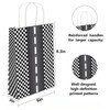 16 PCS DIY Checkered Racing Treat Bags,Black and White Goodie