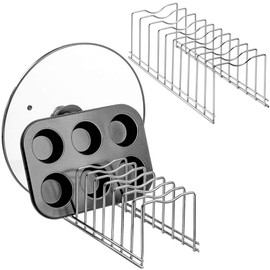 SANNO Topfdeckelhalter, Schrank Schublade Organisation Halter Küche Topf Deckel Rack Halter Organizer Küche Teller Aufbewahrung Organizer und Wäscheständer, Speisekammer 2 Stück