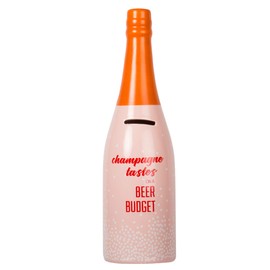 Truu Design, Orange Tastes On a Beer Budget Champagne Bottle Money Bank, 12 x 3 inches, 3.5" x 12"