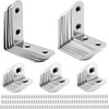QWORK® Stainless Steel Brackets, Pack of 56 L-Angles, 16 x