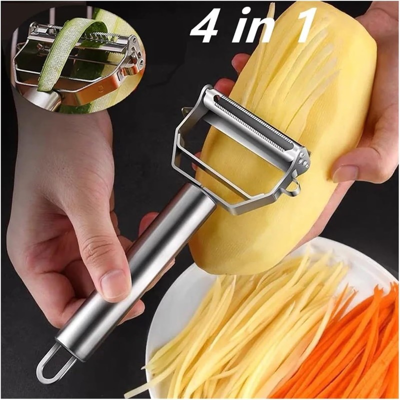 Pelador 4 en 1 de Cocina GENTERUN – Acero Inoxidable,