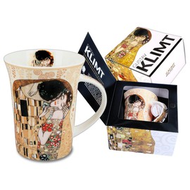 Carmani CR-532-8111, 12 Oz Fine Porcelain Cup Decorated w/G. Klimt's Painting
