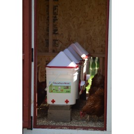 RentACoop 5 Gallon Chicken BPA-Free Plastic Bucket Waterer Set with 4 Horizontal Nipples - Corner Placement