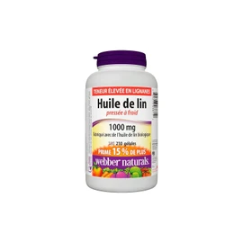 Webber Naturals Flaxseed Oil 1000 mg, 210 Softgels, Plant Source Omega-3, For Heart, Brain and Cardiovascular Health