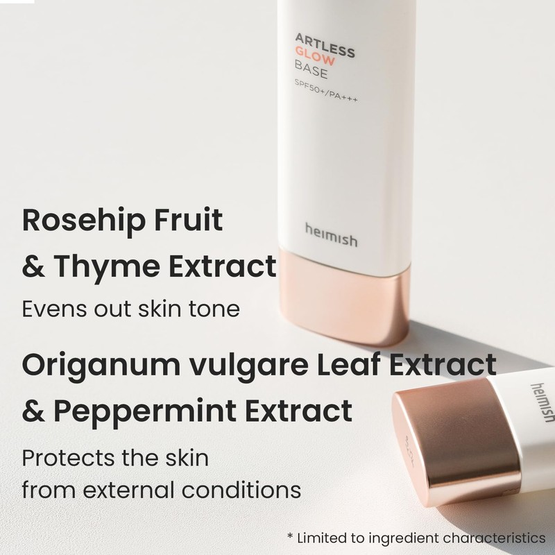 HEIMISH Artless Glow Tinted Sunscreen 1.35fl.oz/40ml, Multipurpose Makeup Base, Primer,
