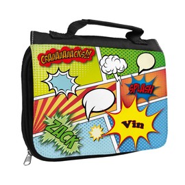 Wash Bag with Name Vin and Comic Design for Boys Toilet Bag with First Name Wash Bag for Children