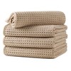 MICROFI Microfiber Waffle Hand Towels, 4 Pieces, Soft, Absorbent, Fast